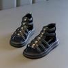 Sandalias para niñas, novedad de verano 2024, moda coreana, zapatos romanos para niños, zapatos de princesa con cremallera alta, venta al por mayor