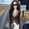Suéter Cardigan de Punto Falso Dos Piezas Cuello Halter en V Ropa de Primavera para Mujer Nuevo Estilo 2026 Top Único Súper Atractivo