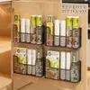 Estante de Almacenamiento de Película Fresca para Puerta de Gabinete de Cocina Caja de Almacenamiento Montada en la Pared Dentro de la Puerta del Gabinete Estante Multifuncional para Condimentos