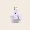 Lujo Ligero Piel de Conejo Rex Lindo Colgante de Conejito Floral Peluche Encanto para Bolso de Moda Femenina Llavero Juguete de Piel Venta al por Mayor