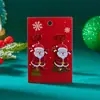 Pendientes de Navidad Transfronterizos Europeos y Americanos Lindos Dibujos Animados Árbol de Navidad Alce Muletas Patrón Pendientes Acrílicos para Mujeres