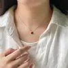 Collar Casual y Exquisito de Plata 925 con Grano de Café con Goteo de Aceite para Mujer, Lujo Accesible Cadena de Clavícula Tirable de Gama Alta de Nicho