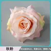 Simulação de cabeça de flor de rosa francesa, decoração de parede de flores de casamento, formato de cabeça de flor feita à mão, cabeça de flor artificial de pano de seda única com fronteiras