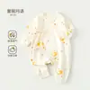 Mameluco de Bebé Puro Algodón Recién Nacido Otoño Estilo Kimono Pelele Infantil Ropa de Dormir Protectora para la Barriga Ropa para Bebé de Primavera y Otoño