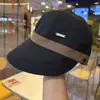Chapéu de Pescador Zhao Rusi Feminino Primavera e Verão 2024 Proteção Solar Proteção UV Chapéu de Sol Preto Liso