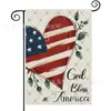 Popular Bandera de Jardín del Día de la Independencia de Amazon Perro Estrella Estampado Material de Lino Bandera Decorativa Americana para Exteriores