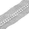 Renda de Malha com Strass 7mm Dupla Fileira Strass Renda de Malha DIY Roupa Decoração de Vestido de Casamento Acessórios Renda de Malha Strass