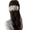 Pinza para el Cabello de Alta Gama con Pliegues Horizontales, Burbujas de Nube, Lunares y Flores, Estilo Dulce para Mujer, Pinza Banana para Volumen de Cabello Grande