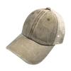 Gorra de béisbol de malla con logotipo personalizado bordado impreso, gorra de malla desgastada lavada, gorra con visera a prueba de sol de moda coreana para todo tipo de partidos, venta al por mayor