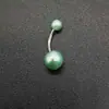 Anéis de Umbigo de Pérola Estilo Europeu e Americano, Piercings de Umbigo Multicor Galvanizados em Aço Inoxidável, Joias para Piercing Corporal, Atacado Transfronteiriço em Estoque