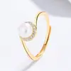 Anel de Pérola de Água Doce Feminino Anel de Prata 925 Anel de Nicho de Luxo Pulseira Joias de Zircônia Ins Presente de Aniversário
