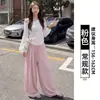 Pantalones de Lino Blanco Estilo Globo para Mujer, Otoño Engrosados Nuevo Estilo 2026, Estilo Old Money, Algodón Lino Seda de Hielo, Antimosquitos, Pantalones Anchos Holgados