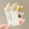 Presilhas de Cabelo Pequenas de Sorvete Fofas para Meninas, Presilhas Laterais para Mechas, Mini Presilhas Bico de Pato para Testa, Acessórios de Cabelo, Grampos