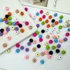 Cuentas de colores de aleación, cuentas redondas, cuentas sueltas de pintura, material de pulsera con agujero pasante, accesorios de joyería DIY, pulsera colgante al por mayor