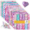 12 Hojas/Paquete Venta Caliente Transfronteriza Papel Material Fondo Escamas de Pez Sirena Papel Decorativo para Envoltura Hecho a Mano DIY