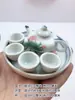 Mini Cocina Cerámica Juguete Miniatura Pequeño Juego de Té Tetera Taza de Té Adornos de Simulación Casa de Juegos Juguete Paquete