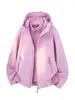 Chaqueta Funcional 3 en 1 para Exteriores Jack Tuan Yang para Mujer, Chaqueta Impermeable, Abrigo de Montañismo Desmontable Deportivo y Casual