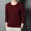 Camiseta base de color liso para hombre, camiseta de manga larga, ropa para hombre juvenil de color liso con cuello redondo, camiseta de manga larga versátil para otoño e invierno, ajuste ceñido para hombre