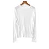 Blusa feminina de seda dupla face, malha de seda amoreira, gola redonda, manga comprida, blusa feminina de manga comprida, atacado