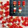 Serie Mini Brochetas de Gato con Frutos Rojos de Año Nuevo Accesorios Accesorios para Uñas Resina DIY Pendientes Pasador Materiales