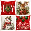 Comercio Exterior Transfronterizo Más Vendidos Fundas de Almohada Navideñas Personalizadas para Sofá de Sala de Estar, Cojines Decorativos Festivos para Dormitorio, Almohadas y Fundas de Almohada