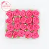 Flor de Rosa Pequeña de 1.5 cm Cinta Hoja Verde Flor Decorativa para la Cabeza Tocado Accesorios para Leggings Ropa DIY Accesorios