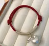 Pulsera de Cuerda Roja para el Año del Dragón y el Año de la Vida Plata de Ley Nueve Palacios Bagua Pulsera de Cuerda Tejida a Mano para Hombres y Mujeres Cuerda Estilo Tíbet
