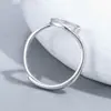 Anillo irregular de onda minimalista estilo DIY ámbar, base vacía de plata de ley maciza S925, 4x6/6x8mm