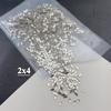Manicura mini plana diamante blanco con forma especial tamaño pequeño celebridad de internet mismo estilo transparente diamante cuadrado gota de agua amor rectangular