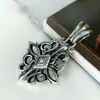 Colgante de Flor de Cruzado Hueca Flor de Ancla de Barco de Plata de Ley S925 Moda Hip-Hop Personalizable para Hombres y Mujeres Colgante de Cadena de Lana