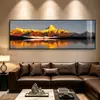 Pintura Decorativa Elegante e Luxuosa para Sala de Estar com Cenário de Montanha, Pintura de Paisagem para Escritório, Arte de Parede Cênica para Fundo de Sofá Venda por Atacado