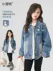 Casaco de Outono para Meninas 2026 Novo Estilo, Jaqueta Streetwear Super Estilosa para Meninas Mais Velhas, Jaqueta Jeans de Outono
