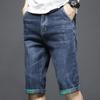 Shorts de mezclilla para hombre verano delgados pantalones de seis puntos elásticos moda coreana Pantalones de seis puntos rectos sueltos para hombre