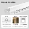 Canal de alumínio embutido para luz linear, slot para cartão pré-embutido, luz linear para teto de sala, pálpebra dupla, fita de luz linear