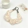 Chaveiro Scrunchie de Gaze Dupla com Bolinhas Pulseira de Pulso Fresca de Verão Pingente Curto para Bolsa Celular Atacado