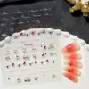 Adesivos de Unha Artística Coração com Rosa Vermelha com Suporte Adesivo, Decorações de Adesivos de Unha DIY Atmosfera de Dia dos Namorados Estilo Dh
