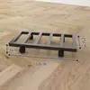Bandeja rectangular para macetas móviles, hierro forjado con ruedas, ruedas universales, transpirable, engrosada, tamaño grande, base cuadrada para plantas verdes