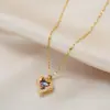 Nueva cadena de clavícula de lujo estilo coreano, collar versátil de acero de titanio de moda para mujer, colgante simple clásico de circón, accesorio versátil