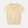 Camisa de Punto Manga Corta Cuello Polo Estilo de Alta Inteligencia Jomi, Verano Delgado Casual Ajustado Versátil Top de Manga Raglán