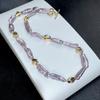 Collar de Perlas Naturales Barrocas Moradas para el Día de la Madre para Mujer 2023 Nuevo Estilo Lujo Ligero Collar Francés para Clavícula