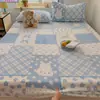 Lençol de Cama de Leite Espesso de Inverno Ajustado Peça Única Quente Cobertura de Lençol de Cama de Coral Fleece Cobertura de Colchão com Veludo Adicional Cobertura Protetora Conjunto de Três Peças
