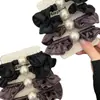 Elegante scrunchie coreano mate perlado con volantes y alta elasticidad, lleno de encanto suave, accesorio para el cabello