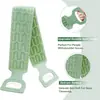 Artefacto para Baño, Toalla de Baño de Silicona, Tira de Silicona para Masaje de Espalda, Cepillo para Frotar Barro con Cerdas Suaves, Cepillo de Baño de Silicona