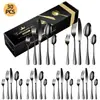 26 Modelos Nuevos de Vajilla de Acero Inoxidable 1010 Transfronteriza Juego de 16/24/30 Piezas Vajilla Occidental Cuchillo para Bistec, Tenedor, Cuchara Juego en Caja de Regalo