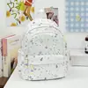 Mochila Azul Leite Fresco de Verão com Estrelas por Toda Parte para Aluno do Ensino Fundamental Menina Estilo Coreano Mochila Doce para Aluno do Ensino Médio Bolsa de Ombro Dupla para o Dia a Dia