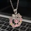 Anillo de Espina, Corazón de Pareja Mariposa, Diseño de Collar Niche de Lujo Ligero, Collar para Clavícula Estilo Ins para Estudiantes