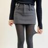 Cuatro Estaciones Miu Style Gris Trueno Algodón Plano Ligeramente Transparente Base Ajustada Piernas Delgadas Liso Alta Elasticidad Tacón de Ángulo Recto Pantimedias
