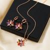 Joias Europeias e Americanas Florais Coloridas de Cruzamento de Fronteiras Conjunto de Duas Peças Design de Nicho Senso de Estilo Celebridade da Internet Elegante Versátil Novos Acessórios