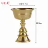 Lâmpada de Manteiga de Latão Estilo Xizang, Lâmpada de Cobre Espessada, Lâmpada de Oferenda para Buda, Luz Eterna, Base Alta, Decoração de Casa, Lâmpada a Óleo