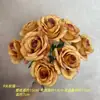 Comercio Exterior Ramo Grande de 9 Rosas, Rosas Redondas de Tela Gruesa Anna para Arreglos Florales de Boda, Decoración del Hogar, Flores Artificiales, Ramo de Mano
